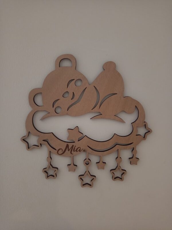 Plaque de porte enfant, décoration ourson